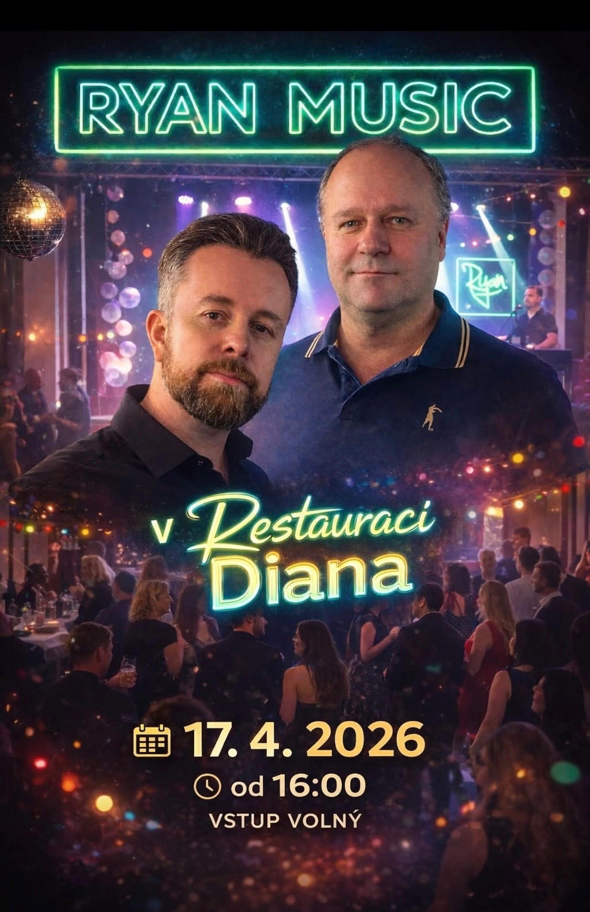 Ryan Music – živá hudba v restauraci DIANA 17.4.2026