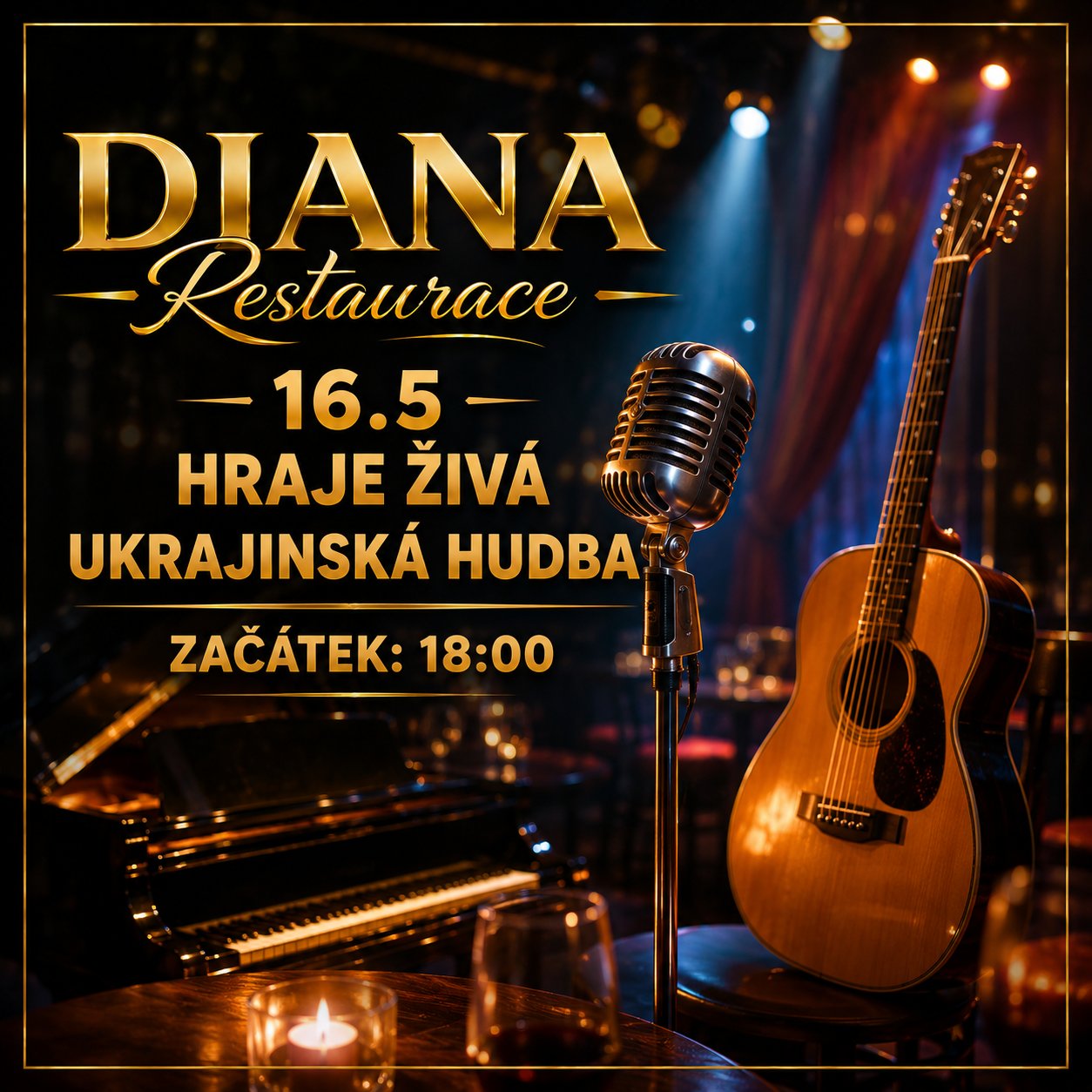Živá ukrajinská hudba v restauraci DIANA 16.5.2026